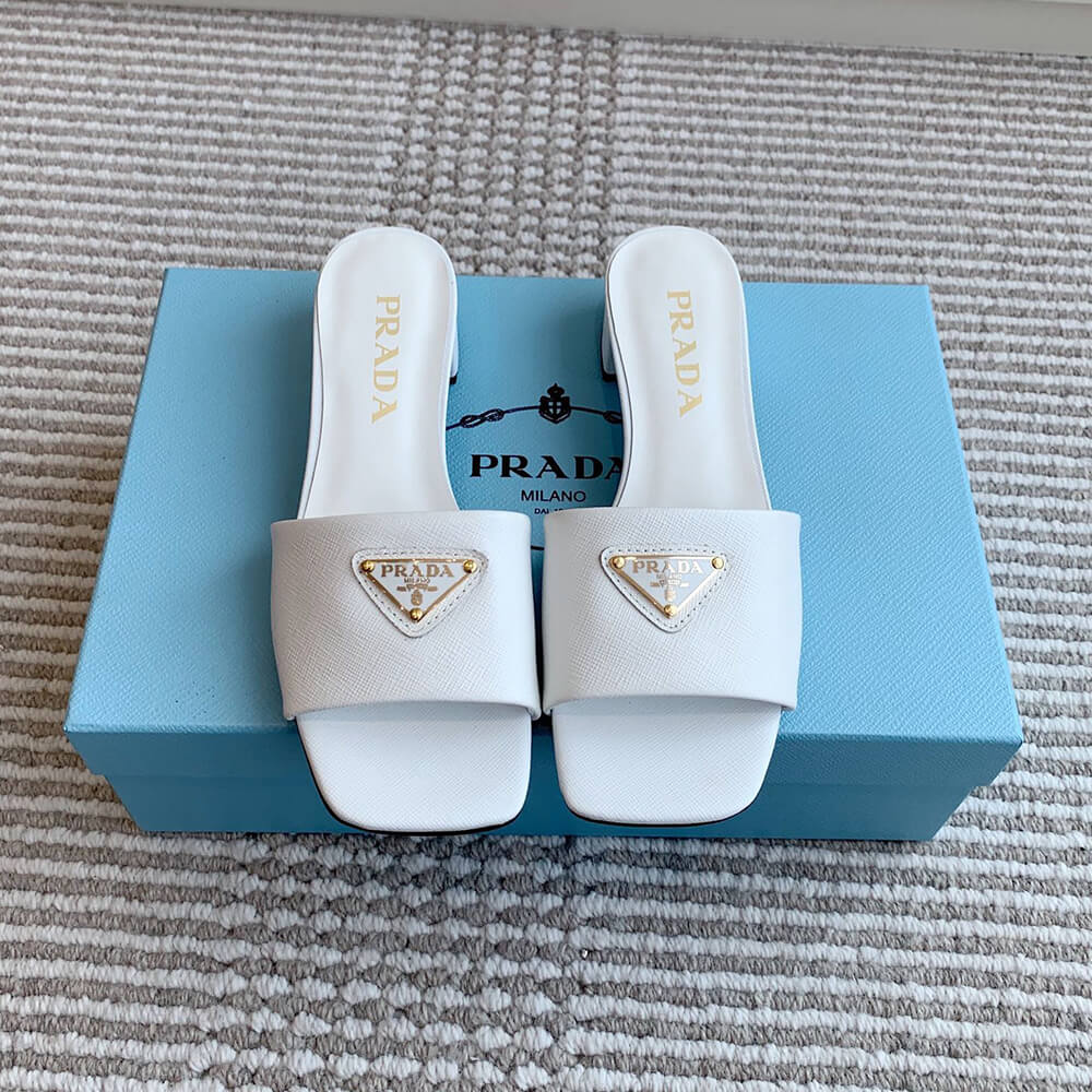 Prada Saffiano patent leather sandals